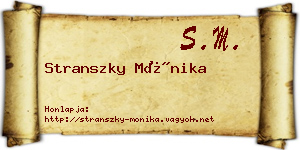 Stranszky Mónika névjegykártya