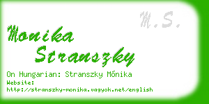 monika stranszky business card